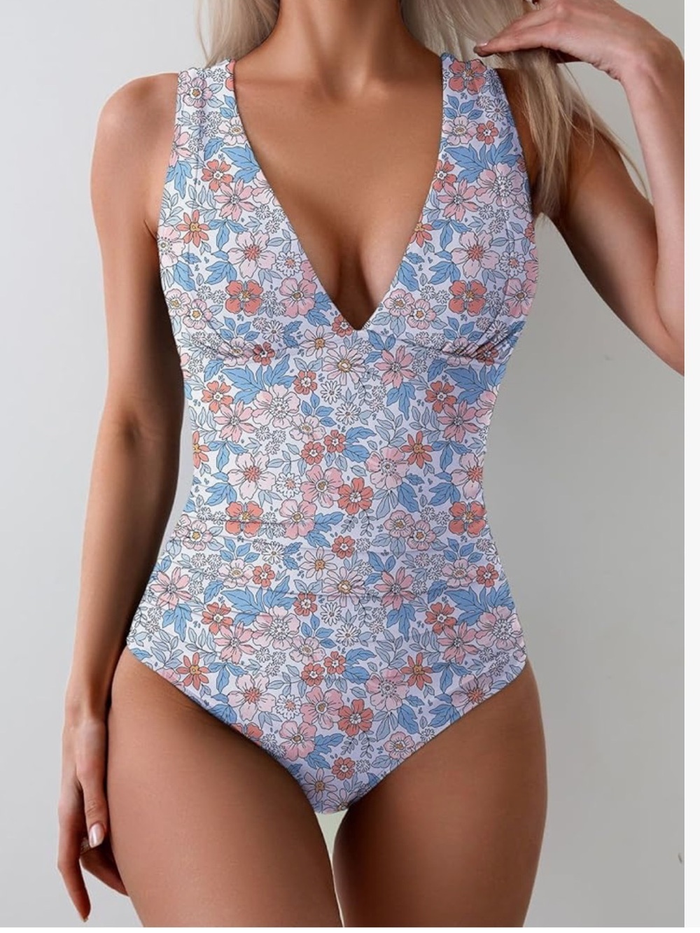 Eomenie Wide Strap Ruched Tummy Control One Piece Swimsuit Slimming Beachwear
